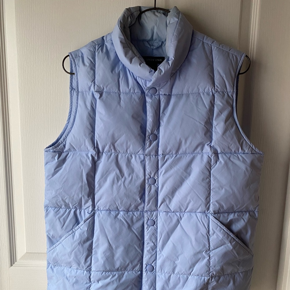 Lands' End Boys Down Vest Puffer Size L Light Blue